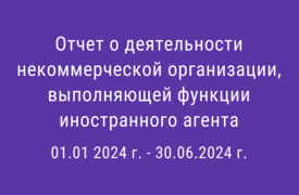 Отчет НКО, выполняющей функции иностранного агента